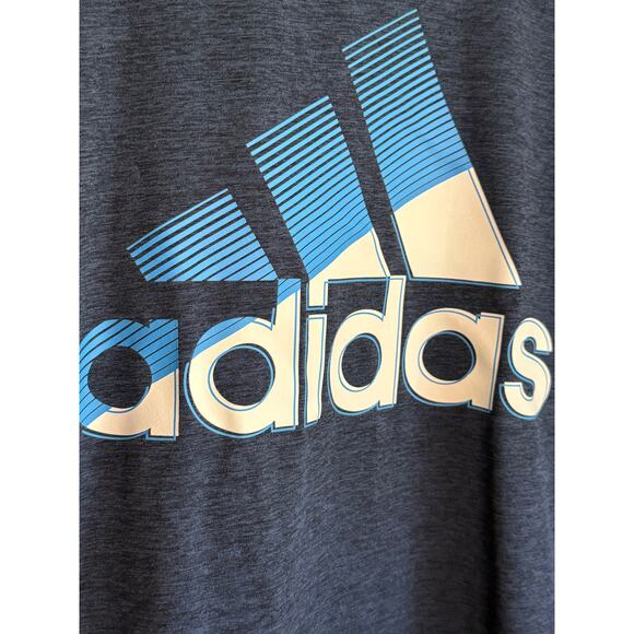 Adidas Boys XL T-Shirts Lot of 2 Blue & White Graphic Logo Tees 14-16 - Picture 8 of 9